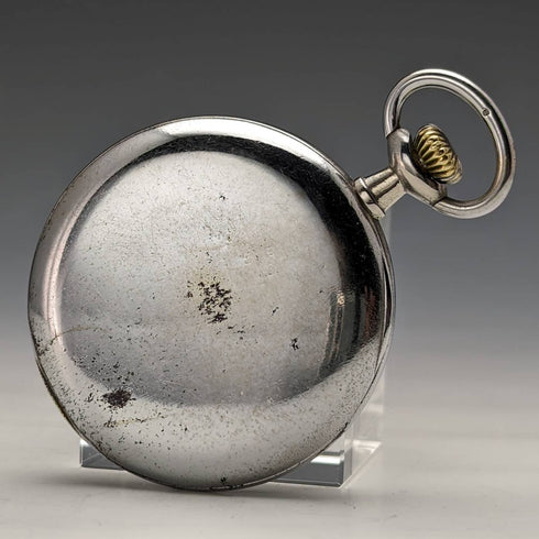 Around 1905 Antique Omega pocket watch with silver plated case works well